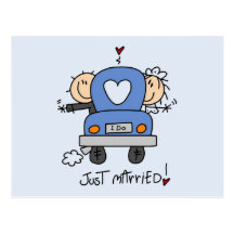Juste T-shirts et cadeaux mariés de jeunes mariés Cartes Postales