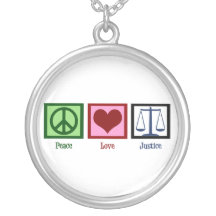 Justice d'amour de paix colliers personnalisés