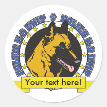 K9 Belge Malinois Autocollant Rond