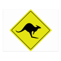 kangourou australien australie de panneau routier carte postale