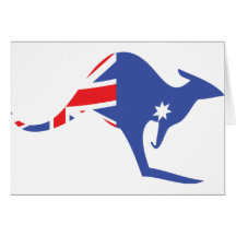 kangourou australien carte de vœux