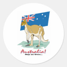 Kangourou de l'Australie Autocollant Rond