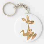 Kangourou heureux mignon Keychain de bande dessiné porte-clés