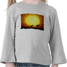 Kangourous contre le soleil de désert t-shirts