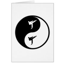 Karaté de Yin Yang Cartes De Vœux