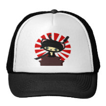 kawaii de chat de ninja casquettes