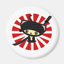 kawaii de chat de ninja magnets pour réfrigérateur