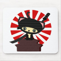 kawaii de chat de ninja tapis de souris