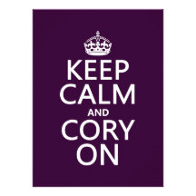 Keep Calm and Cory On (any background color) Announcements