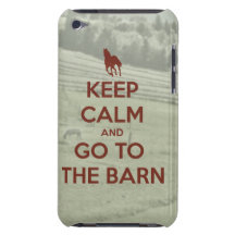 Keep Calm and Go to the Barn Pasture Background iPod Case-Mate Case