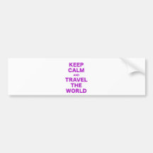 Keep Calm and Travel the World Bumper Sticker