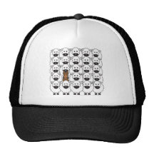 Kelpie australien chez les moutons casquettes