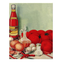 Ketchup italien vintage de poivrons d'oignons de t faire-parts