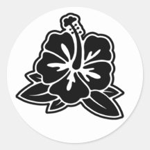 Ketmie noire autocollant rond