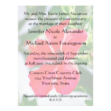 Ketmie romantique de rouge de mariage invitation