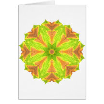 Key Lime Green Tropical Mandala Greeting Cards