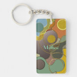 Keychain abstrait métallique avec le nom porte-clé