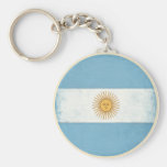 Keychain avec le drapeau affligé d'Argentine Porte-clé