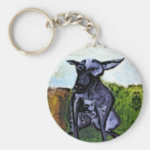 keychain bleu de chien porte-clés