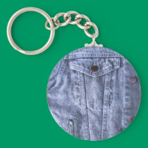 Keychain bleu de ~ de denim porte-clés