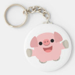 Keychain câlin de porc de bande dessinée porte-clés