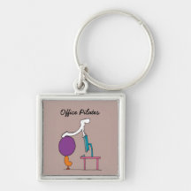 Keychain carré de Pilates de bureau, brun Porte-clefs