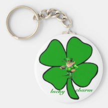Keychain chanceux de trèfle de Leprecon de charme Porte-clé
