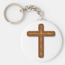 Keychain croisé en bois porte-clés