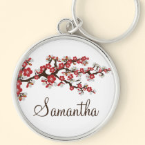 Keychain customisé par fleurs de cerisier (rouge) porte-clés