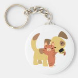 Keychain de bande dessinée de Kitty et de chienchi porte-clés