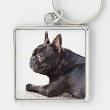 Keychain de bouledogue français porte-clés