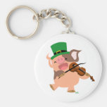Keychain de porc de violoniste du jour de St Patri porte-clés