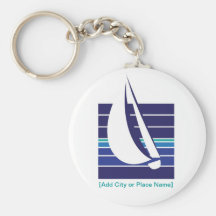 Keychain de Square_Namedrop de bleus de bateau Porte-clés