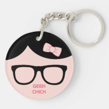 Keychain drôle de poussin de geek porte-clef