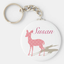 Keychain fait sur commande "Bambi rose " Porte-clefs