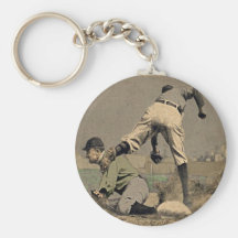 Keychain frais avec le motif vintage de base-ball porte-clé