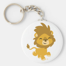 Keychain heureux de lion de bande dessinée porte-clef