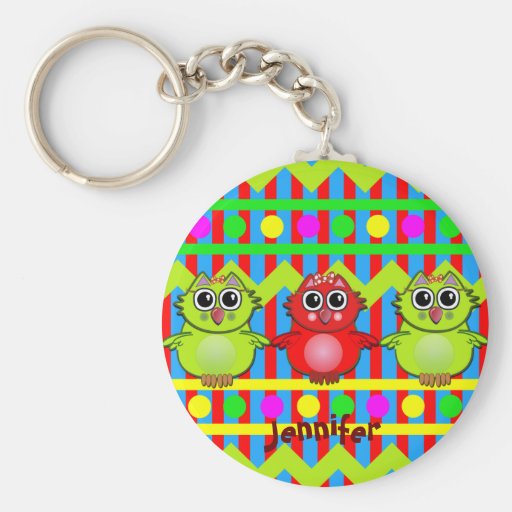 Keychain mignon avec les rayures, le à petits pois porte-clés