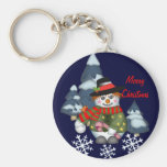 Keychain mignon de bonhomme de neige de Noël avec  Porte-clé