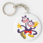 Keychain monoculaire de promenade de chats en tand porte-clés