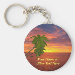 Keychain personnalisé par coucher du soleil tropic porte-clef