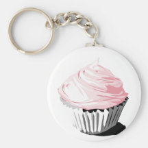 Keychain rose de petit gâteau porte-clef