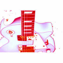keychain rouge de guitare photo sculptures