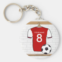 Keychain rouge et blanc de jersey de football porte-clés