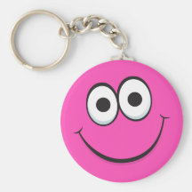 Keychain souriant de visage de bande dessinée avec porte-clefs