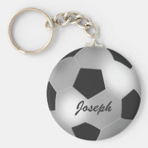 Keychains argentés personnalisables de ballon de f porte-clefs