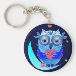 Keyholder romantique avec le hibou et le texte de  porte-clefs