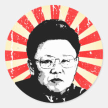 Kim Jong Il Autocollants Ronds