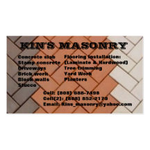 Kin's_masonry Cartes De Visite Professionnelles