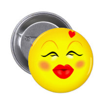 Kissy font face au Pin souriant de fille Pin's Avec Agrafe